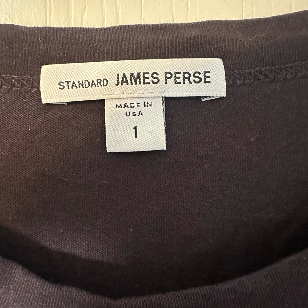 James Perse Eggplant Chocolate Tee 100% cotton long sleeve